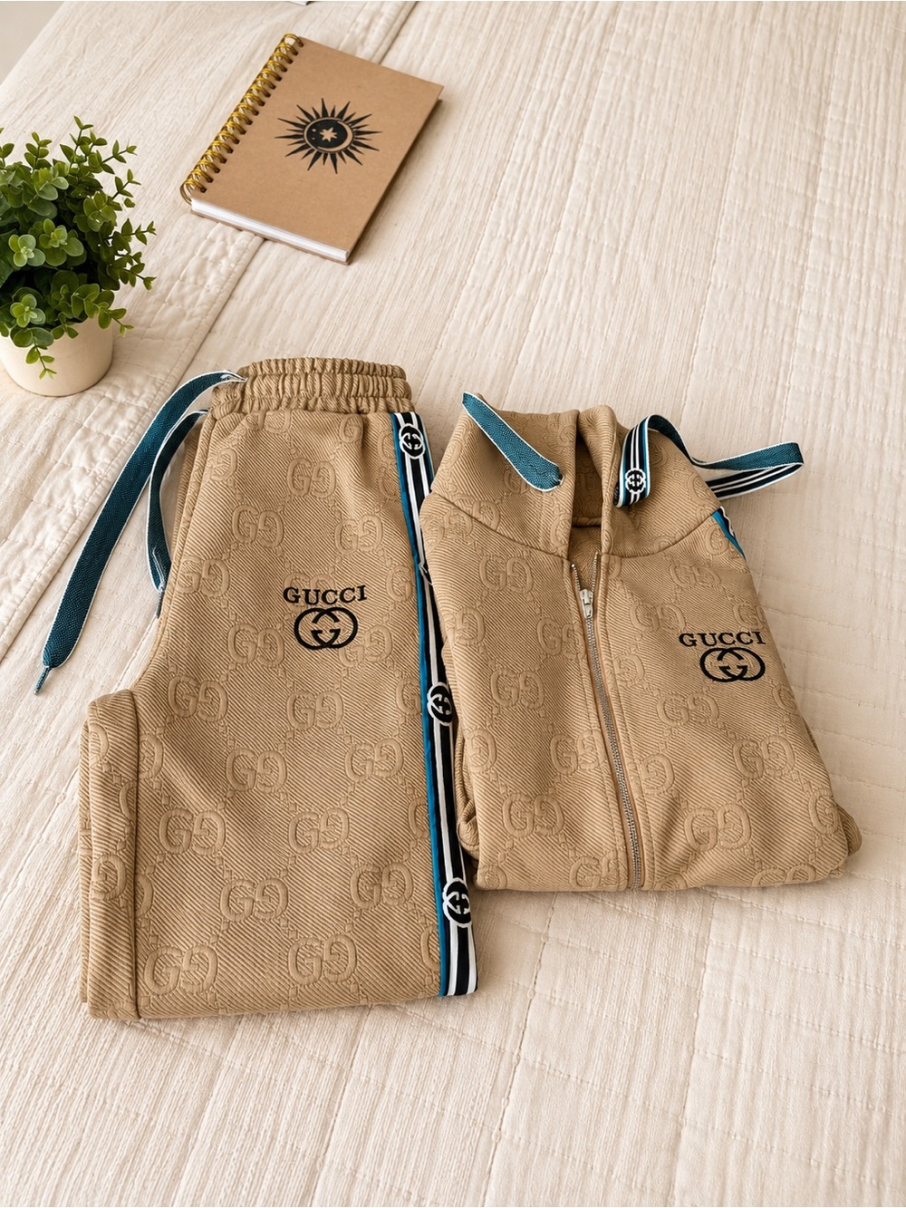 Fashion Women’s 2-Piece Fashion Tracksuit Set – Beige